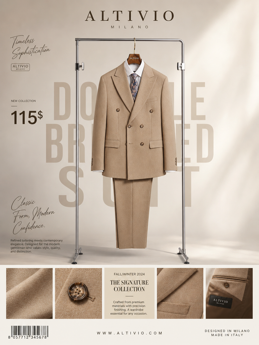 2-piece set (Jacket + Pants) Elegant Man Suit slim fit Modern Wedding Party Suits for Men Stylish Business office khaki suit