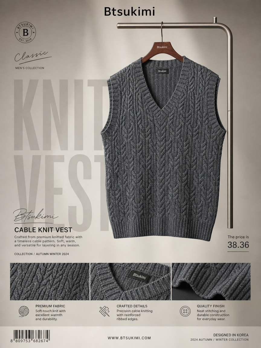 2026 Men's Autumn Winter Warm Casual Knitted Sweater Vest  Sleeveless V Neck Fleece Western Sweaters for Men Sueter Para Hombre