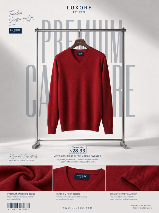 Men Cashmere Sweater Autumn Winter Soft Warm Jersey Jumper  Pull Homme Hiver Pullover V-Neck Knitted Sweaters