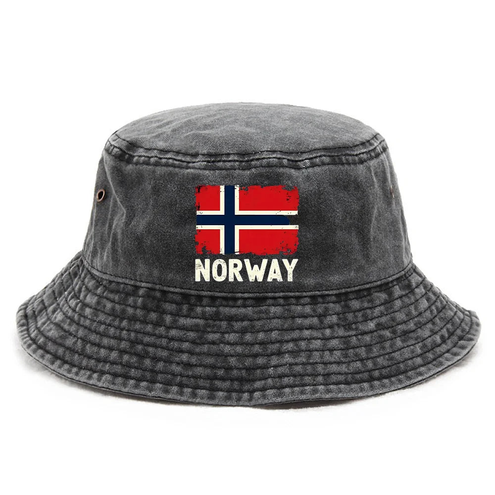 Hat Featuring a Design Inspired by Norway, Adorned with The Norwegian Flag And Lettering - a Foldable And Breathable Cap Suitabl