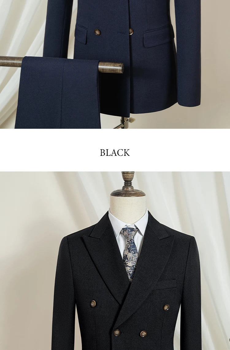 2-piece set (Jacket + Pants) Elegant Man Suit slim fit Modern Wedding Party Suits for Men Stylish Business office khaki suit