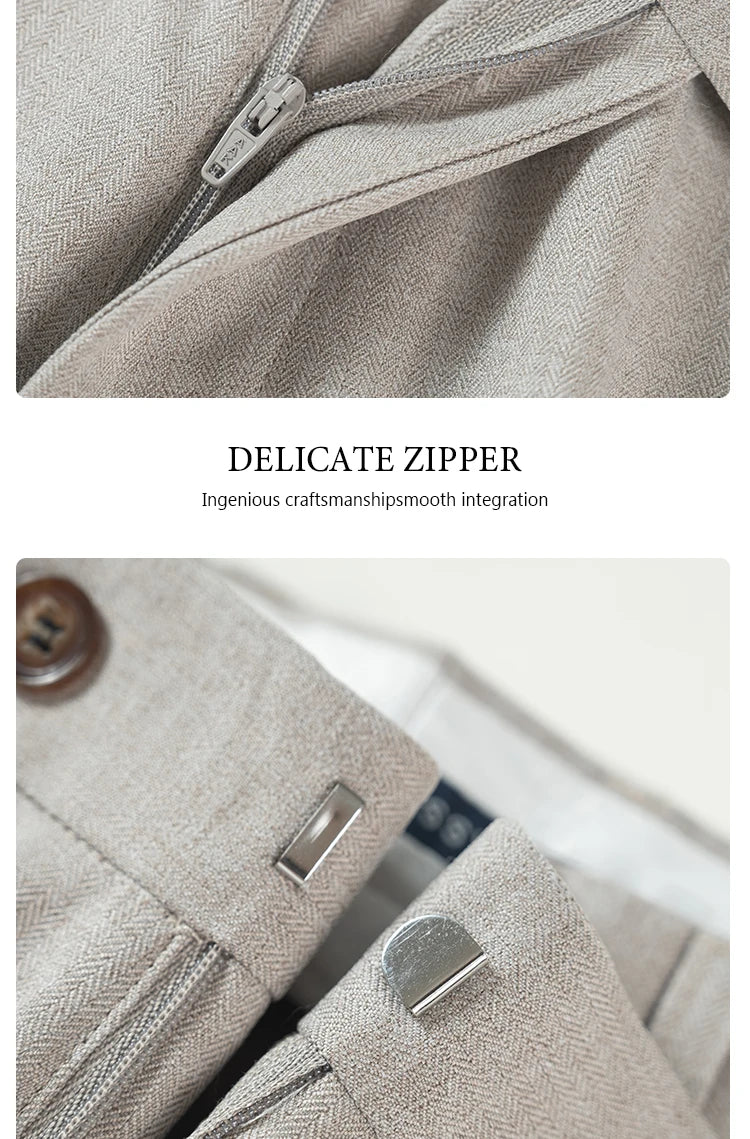 2-piece set (Jacket + Pants) Elegant Man Suit slim fit Modern Wedding Party Suits for Men Stylish Business office khaki suit