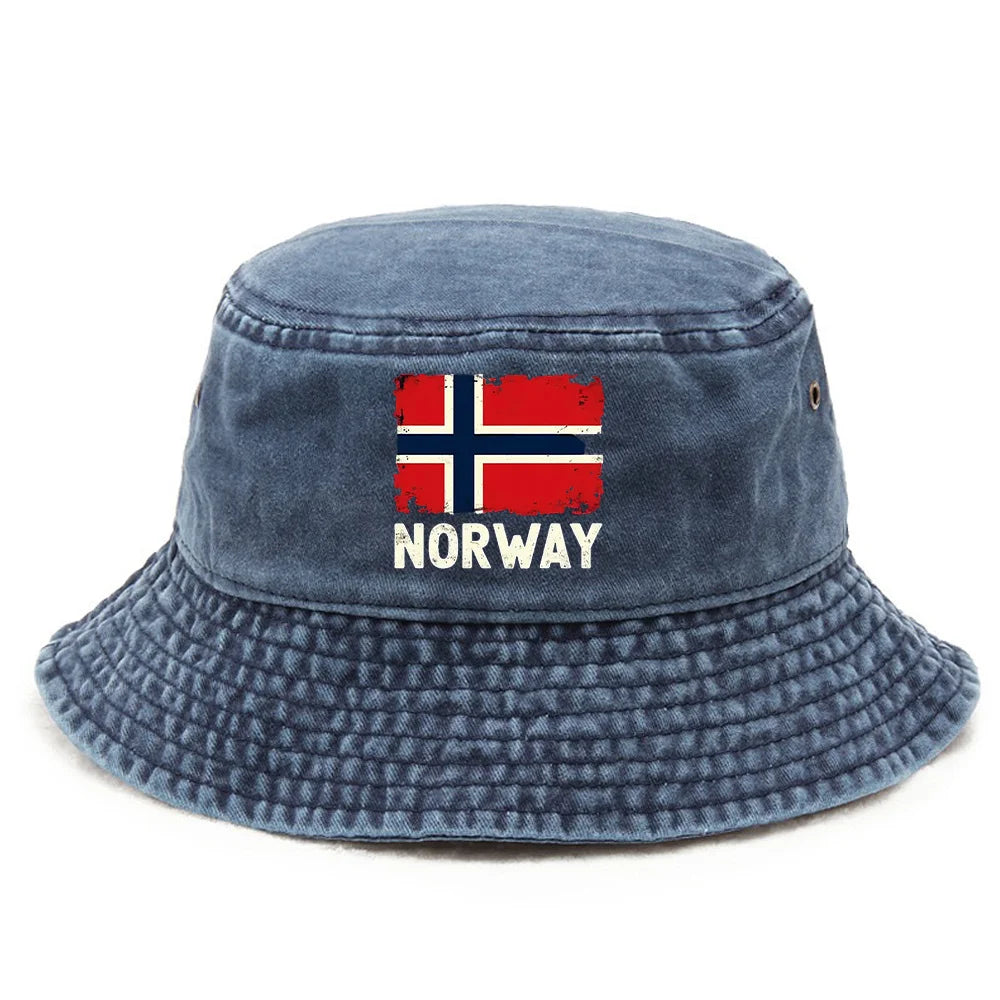 Hat Featuring a Design Inspired by Norway, Adorned with The Norwegian Flag And Lettering - a Foldable And Breathable Cap Suitabl