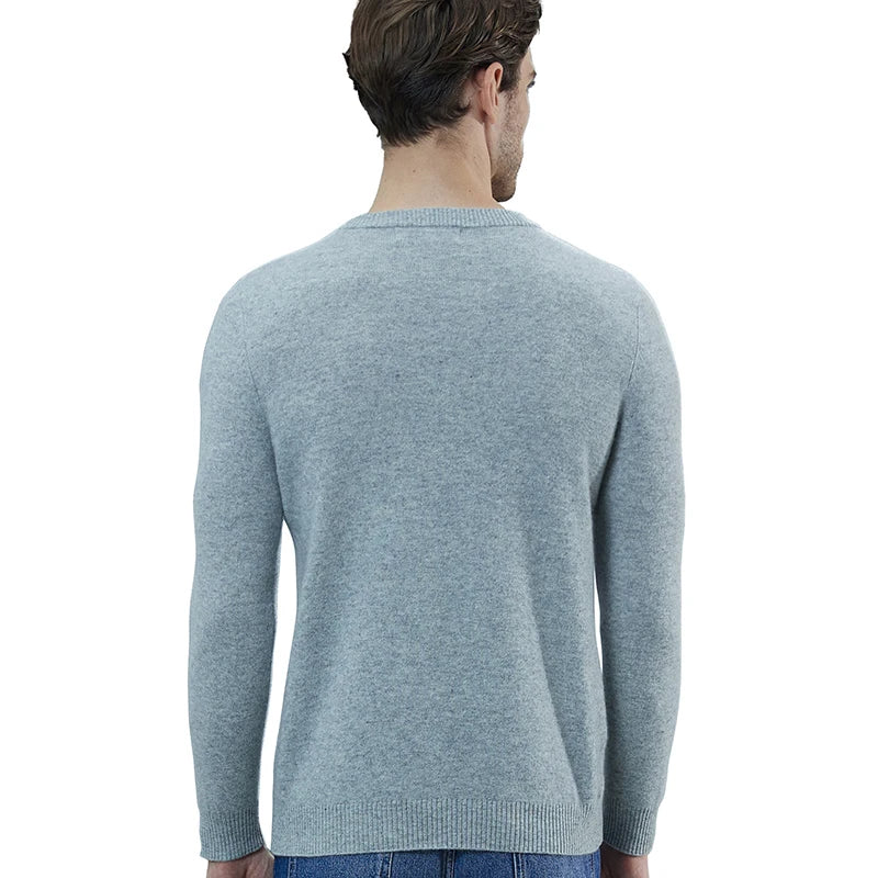 Men Knitted Sweaters Cashmere Sweater 100% Merino Wool O-Neck Long-Sleeve Thick Pullover Man Winter Autumn Male Jumpers Clothing