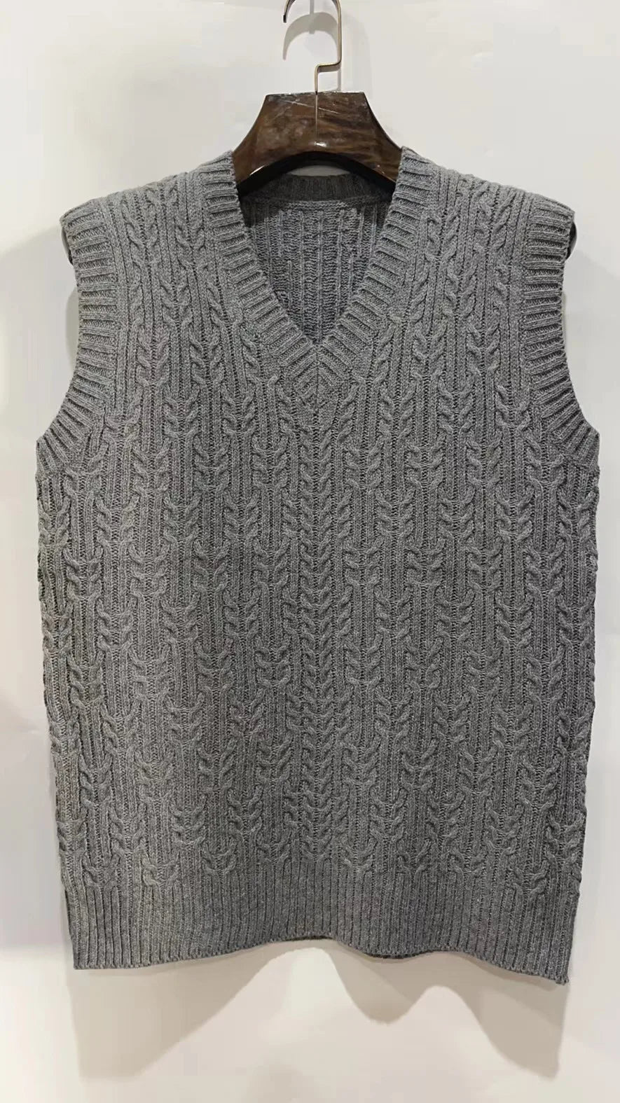 2026 Men's Autumn Winter Warm Casual Knitted Sweater Vest  Sleeveless V Neck Fleece Western Sweaters for Men Sueter Para Hombre