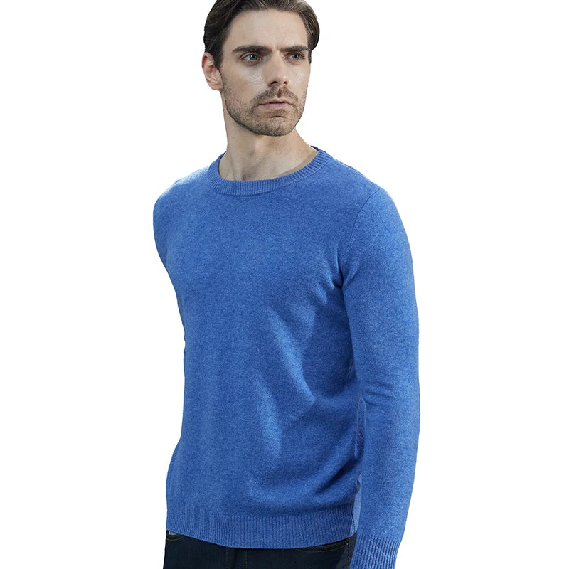 Men Knitted Sweaters Cashmere Sweater 100% Merino Wool O-Neck Long-Sleeve Thick Pullover Man Winter Autumn Male Jumpers Clothing