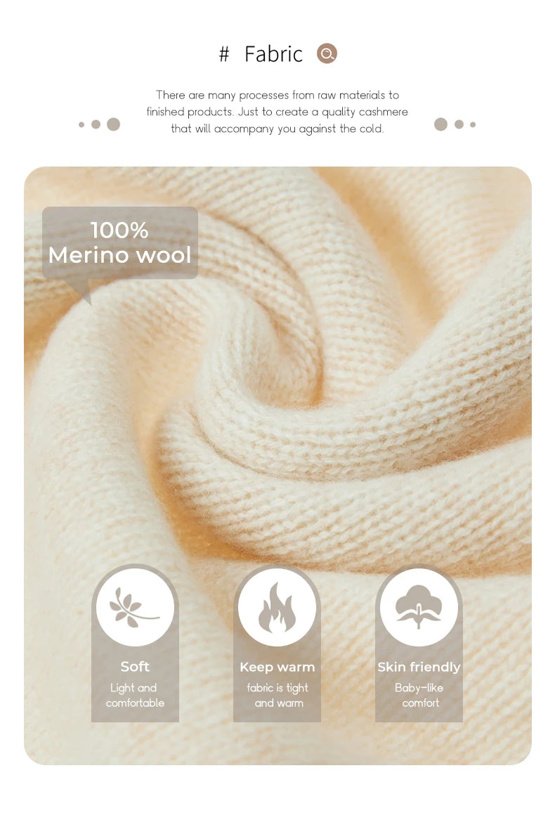 Men Knitted Sweaters Cashmere Sweater 100% Merino Wool O-Neck Long-Sleeve Thick Pullover Man Winter Autumn Male Jumpers Clothing