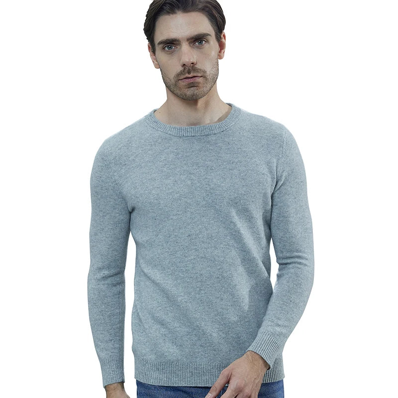 Men Knitted Sweaters Cashmere Sweater 100% Merino Wool O-Neck Long-Sleeve Thick Pullover Man Winter Autumn Male Jumpers Clothing