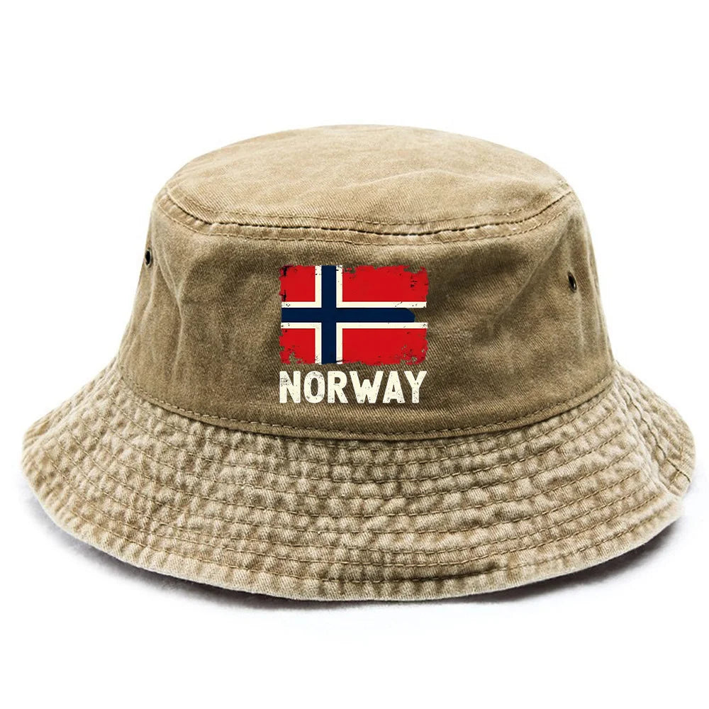 Hat Featuring a Design Inspired by Norway, Adorned with The Norwegian Flag And Lettering - a Foldable And Breathable Cap Suitabl