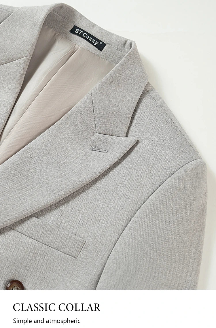 2-piece set (Jacket + Pants) Elegant Man Suit slim fit Modern Wedding Party Suits for Men Stylish Business office khaki suit