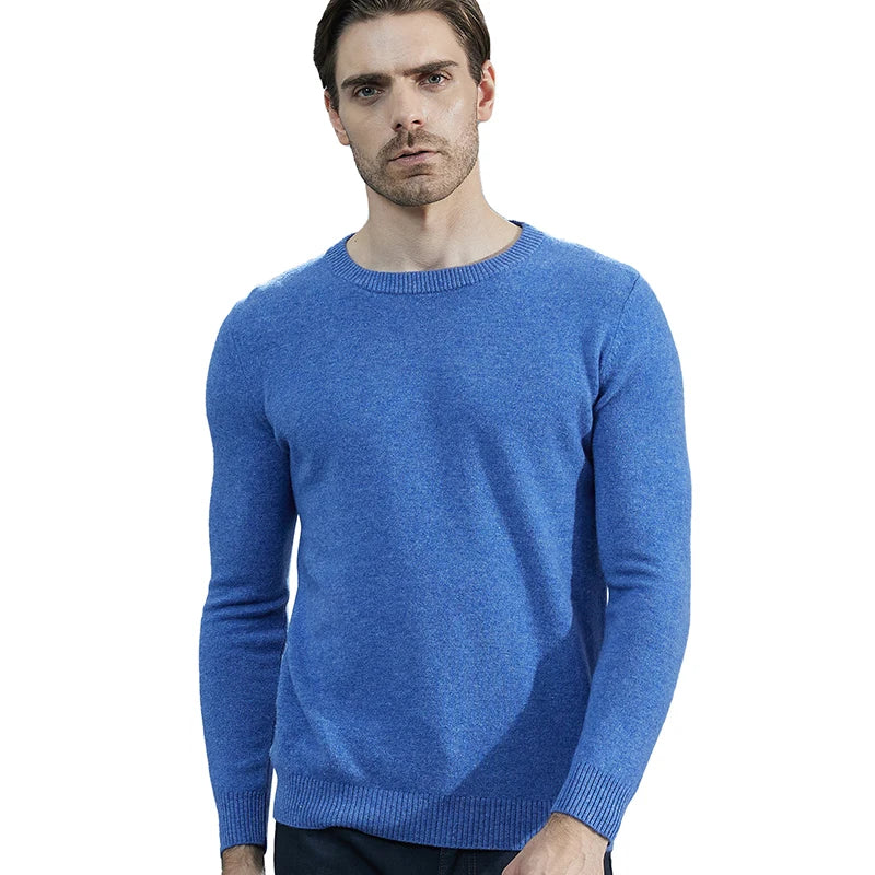 Men Knitted Sweaters Cashmere Sweater 100% Merino Wool O-Neck Long-Sleeve Thick Pullover Man Winter Autumn Male Jumpers Clothing