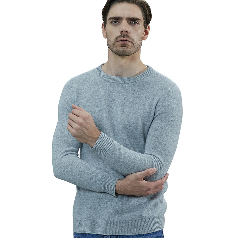 Men Knitted Sweaters Cashmere Sweater 100% Merino Wool O-Neck Long-Sleeve Thick Pullover Man Winter Autumn Male Jumpers Clothing