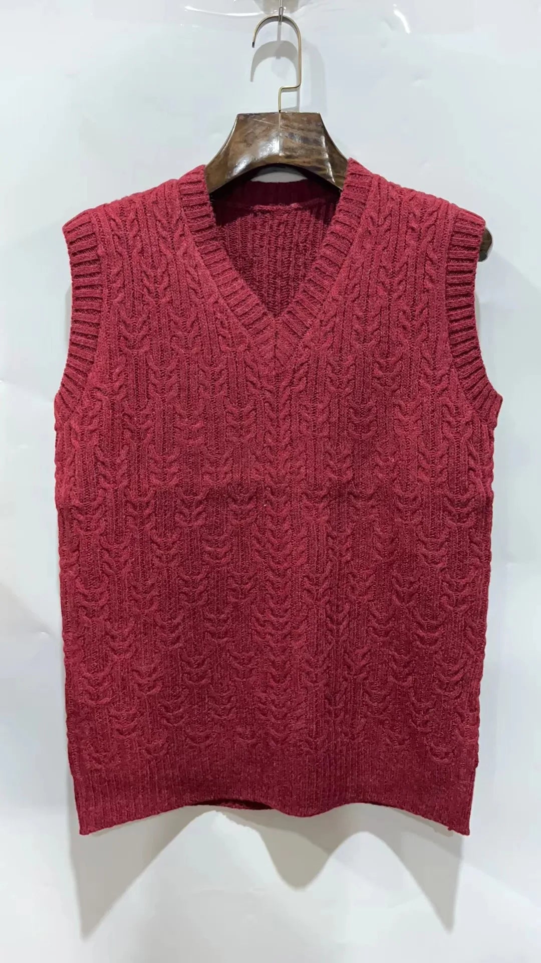 2026 Men's Autumn Winter Warm Casual Knitted Sweater Vest  Sleeveless V Neck Fleece Western Sweaters for Men Sueter Para Hombre